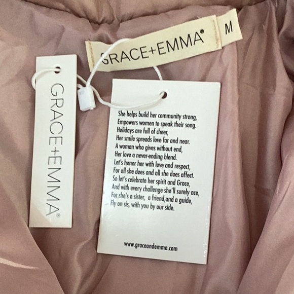 Grace + Emma All Over Sequence Puffer Jacket Coat Rose Gold Shiny Sparkly Med - Picture 5 of 10
